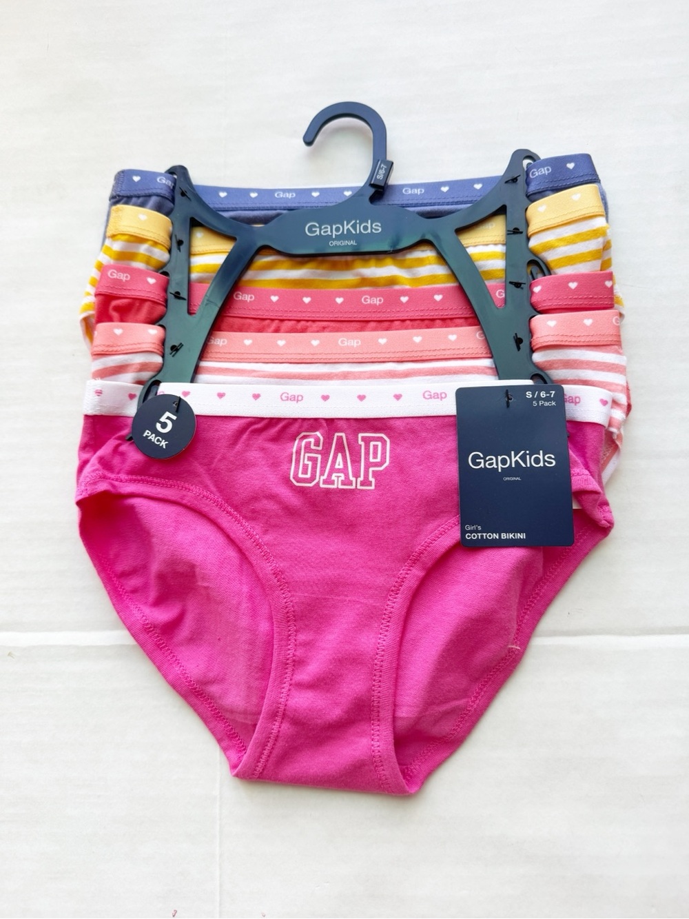 Gap Girl New 5-pack Multi colored Cotton Bikini Briefs Size S NWT